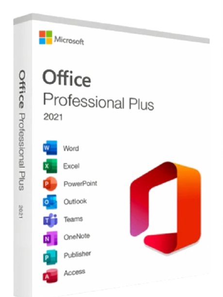 Caja de Microsoft Office Professional Plus 2021.